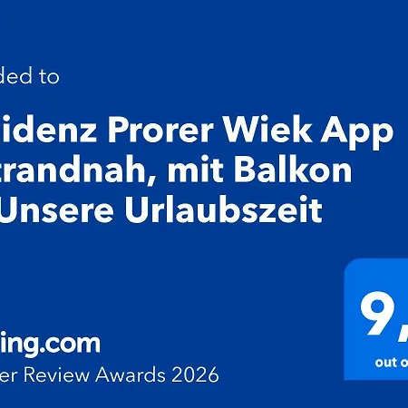 Residenz Prorer Wiek App 7 Strandnah, Mit Balkon By Unsere Urlaubszeit Διαμέρισμα *